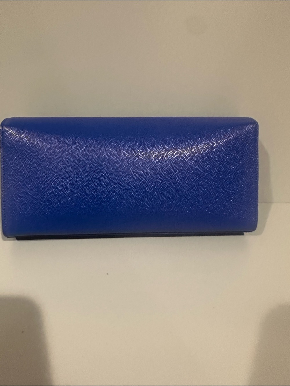 Saint Laurent Cobalt Blue Leather Envelope Clutch with Gold YSL Hardware - Picture 2 of 4
